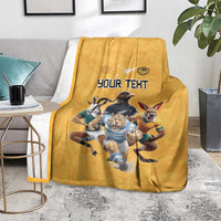 Custom Rugby Southern Hemisphere Blanket Argentina AUNZ South Africa Mascot Gold - Wonder Print Shop