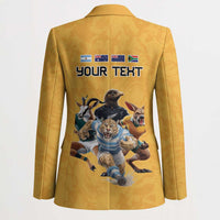 Custom Rugby Southern Hemisphere Blazer Argentina AUNZ South Africa Mascot Gold - Wonder Print Shop