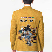 Custom Rugby Southern Hemisphere Blazer Argentina AUNZ South Africa Mascot Gold - Wonder Print Shop