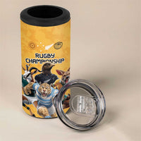 Custom Rugby Southern Hemisphere 4 in 1 Can Cooler Tumbler Argentina AUNZ South Africa Mascot Gold - Wonder Print Shop