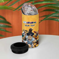 Custom Rugby Southern Hemisphere 4 in 1 Can Cooler Tumbler Argentina AUNZ South Africa Mascot Gold - Wonder Print Shop