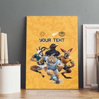 Custom Rugby Southern Hemisphere Canvas Wall Art Argentina AUNZ South Africa Mascot Gold - Wonder Print Shop