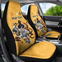 Custom Rugby Southern Hemisphere Car Seat Cover Argentina AUNZ South Africa Mascot Gold - Wonder Print Shop