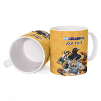Custom Rugby Southern Hemisphere Ceramic Mug Argentina AUNZ South Africa Mascot Gold - Wonder Print Shop