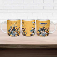 Custom Rugby Southern Hemisphere Ceramic Mug Argentina AUNZ South Africa Mascot Gold - Wonder Print Shop