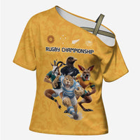 Custom Rugby Southern Hemisphere Cross Shoulder Shirt Argentina AUNZ South Africa Mascot Gold - Wonder Print Shop