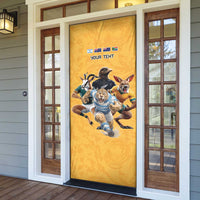 Custom Rugby Southern Hemisphere Door Cover Argentina AUNZ South Africa Mascot Gold - Wonder Print Shop