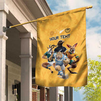 Custom Rugby Southern Hemisphere Garden Flag Argentina AUNZ South Africa Mascot Gold - Wonder Print Shop