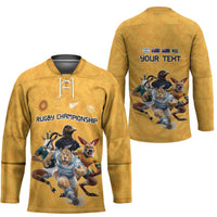 Custom Rugby Southern Hemisphere Hockey Jersey Argentina AUNZ South Africa Mascot Gold - Wonder Print Shop