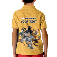 Custom Rugby Southern Hemisphere Kid Polo Shirt Argentina AUNZ South Africa Mascot Gold - Wonder Print Shop