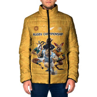 Custom Rugby Southern Hemisphere Padded Jacket Argentina AUNZ South Africa Mascot Gold - Wonder Print Shop