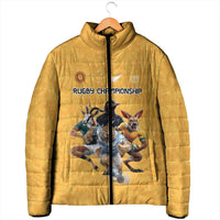 Custom Rugby Southern Hemisphere Padded Jacket Argentina AUNZ South Africa Mascot Gold - Wonder Print Shop
