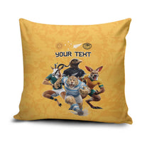Custom Rugby Southern Hemisphere Pillow Cover Argentina AUNZ South Africa Mascot Gold - Wonder Print Shop