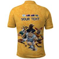 Custom Rugby Southern Hemisphere Polo Shirt Argentina AUNZ South Africa Mascot Gold - Wonder Print Shop