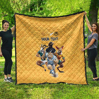 Custom Rugby Southern Hemisphere Quilt Argentina AUNZ South Africa Mascot Gold - Wonder Print Shop