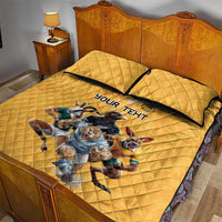 Custom Rugby Southern Hemisphere Quilt Bed Set Argentina AUNZ South Africa Mascot Gold - Wonder Print Shop