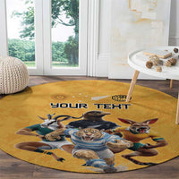 Custom Rugby Southern Hemisphere Round Carpet Argentina AUNZ South Africa Mascot Gold - Wonder Print Shop