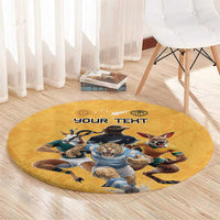Custom Rugby Southern Hemisphere Round Carpet Argentina AUNZ South Africa Mascot Gold - Wonder Print Shop
