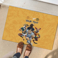 Custom Rugby Southern Hemisphere Rubber Doormat Argentina AUNZ South Africa Mascot Gold - Wonder Print Shop