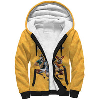 Custom Rugby Southern Hemisphere Sherpa Hoodie Argentina AUNZ South Africa Mascot Gold - Wonder Print Shop