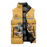 Custom Rugby Southern Hemisphere Sleeveless Puffer Jacket Argentina AUNZ South Africa Mascot Gold - Wonder Print Shop