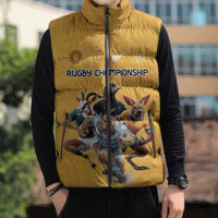Custom Rugby Southern Hemisphere Sleeveless Puffer Jacket Argentina AUNZ South Africa Mascot Gold - Wonder Print Shop