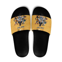 Custom Rugby Southern Hemisphere Slide Sandals Argentina AUNZ South Africa Mascot Gold - Wonder Print Shop