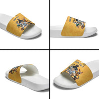 Custom Rugby Southern Hemisphere Slide Sandals Argentina AUNZ South Africa Mascot Gold - Wonder Print Shop