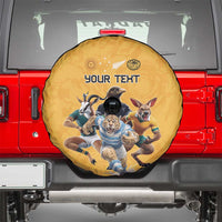 Custom Rugby Southern Hemisphere Spare Tire Cover Argentina AUNZ South Africa Mascot Gold - Wonder Print Shop