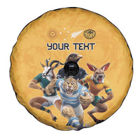 Custom Rugby Southern Hemisphere Spare Tire Cover Argentina AUNZ South Africa Mascot Gold - Wonder Print Shop