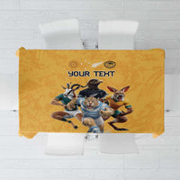 Custom Rugby Southern Hemisphere Tablecloth Argentina AUNZ South Africa Mascot Gold - Wonder Print Shop