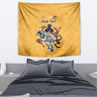 Custom Rugby Southern Hemisphere Tapestry Argentina AUNZ South Africa Mascot Gold - Wonder Print Shop