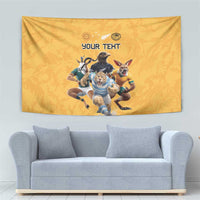 Custom Rugby Southern Hemisphere Tapestry Argentina AUNZ South Africa Mascot Gold - Wonder Print Shop