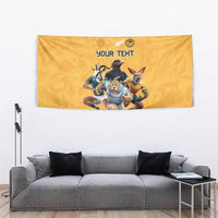 Custom Rugby Southern Hemisphere Tapestry Argentina AUNZ South Africa Mascot Gold - Wonder Print Shop