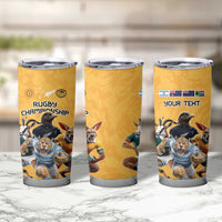 Custom Rugby Southern Hemisphere Tumbler Cup Argentina AUNZ South Africa Mascot Gold - Wonder Print Shop