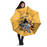 Custom Rugby Southern Hemisphere Umbrella Argentina AUNZ South Africa Mascot Gold - Wonder Print Shop