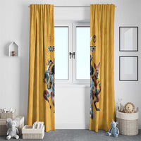 Custom Rugby Southern Hemisphere Window Curtain Argentina AUNZ South Africa Mascot Gold - Wonder Print Shop