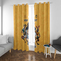 Custom Rugby Southern Hemisphere Window Curtain Argentina AUNZ South Africa Mascot Gold - Wonder Print Shop