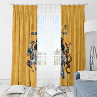 Custom Rugby Southern Hemisphere Window Curtain Argentina AUNZ South Africa Mascot Gold - Wonder Print Shop