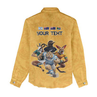 Custom Rugby Southern Hemisphere Women Casual Shirt Argentina AUNZ South Africa Mascot Gold - Wonder Print Shop