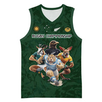Custom Rugby Southern Hemisphere Basketball Jersey Argentina AUNZ South Africa Mascot Green - Wonder Print Shop
