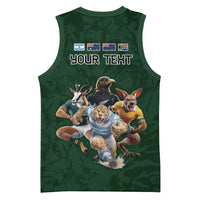 Custom Rugby Southern Hemisphere Basketball Jersey Argentina AUNZ South Africa Mascot Green - Wonder Print Shop