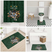 Custom Rugby Southern Hemisphere Bathroom Set Argentina AUNZ South Africa Mascot Green - Wonder Print Shop