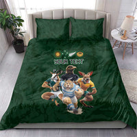 Custom Rugby Southern Hemisphere Bedding Set Argentina AUNZ South Africa Mascot Green - Wonder Print Shop