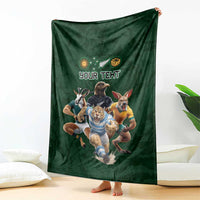 Custom Rugby Southern Hemisphere Blanket Argentina AUNZ South Africa Mascot Green - Wonder Print Shop