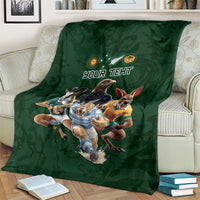 Custom Rugby Southern Hemisphere Blanket Argentina AUNZ South Africa Mascot Green - Wonder Print Shop