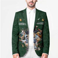 Custom Rugby Southern Hemisphere Blazer Argentina AUNZ South Africa Mascot Green - Wonder Print Shop