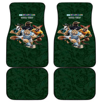 Custom Rugby Southern Hemisphere Car Mats Argentina AUNZ South Africa Mascot Green - Wonder Print Shop