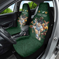 Custom Rugby Southern Hemisphere Car Seat Cover Argentina AUNZ South Africa Mascot Green - Wonder Print Shop