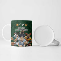 Custom Rugby Southern Hemisphere Ceramic Mug Argentina AUNZ South Africa Mascot Green - Wonder Print Shop